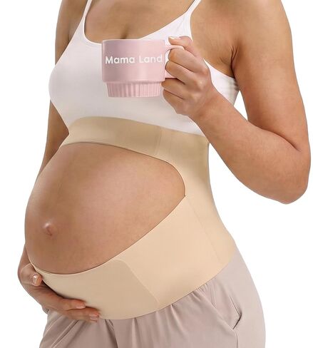 Mama Land One Piece Pregnancy Belly Band for Women, Maternity Support Belt, Trimester Must Haves, Pregnant Bands for Back, Abodomen, Pelvic Pain Relief, Adjustable Girdle Items (Beige, M) in Kuwait