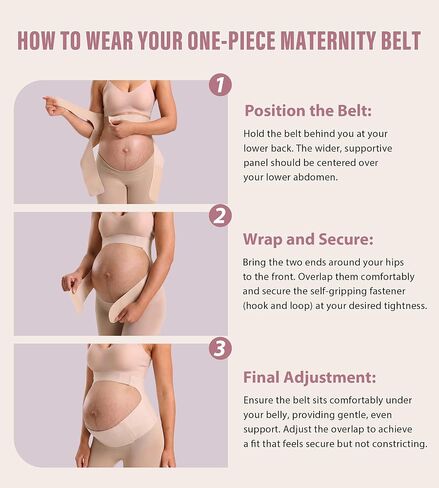 Mama Land One Piece Pregnancy Belly Band for Women, Maternity Support Belt, Trimester Must Haves, Pregnant Bands for Back, Abodomen, Pelvic Pain Relief, Adjustable Girdle Items (Beige, M) in Kuwait