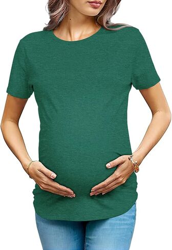 Maternity Shirts for Women Halloween Thanksgiving Pregnancy Tops | Crew Neck, Short Sleeve, Pregnant Announcement, Comfortable Outfits in Saudi Arabia
