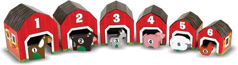 Melissa & Doug Nesting and Sorting Barns and Animals with 6 Numbered Barns and Matching Wooden Animals in Saudi Arabia