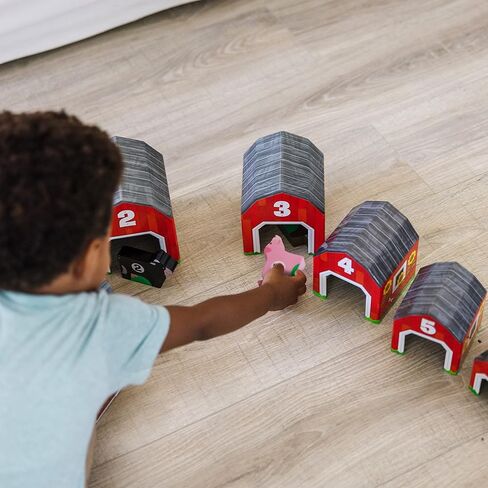 Melissa & Doug Nesting and Sorting Barns and Animals with 6 Numbered Barns and Matching Wooden Animals in Saudi Arabia
