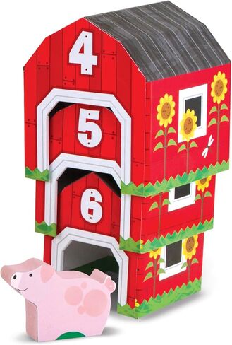 Melissa & Doug Nesting and Sorting Barns and Animals with 6 Numbered Barns and Matching Wooden Animals in Saudi Arabia