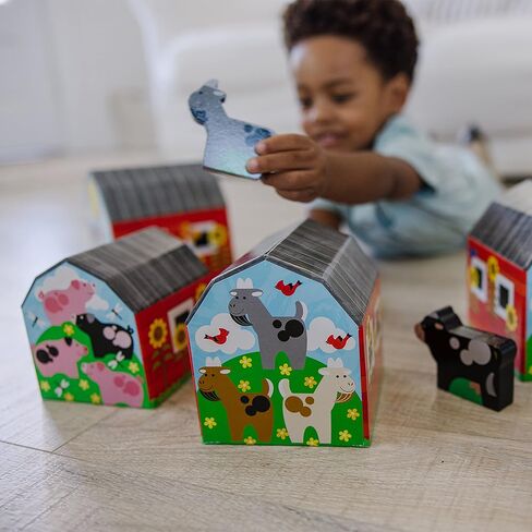 Melissa & Doug Nesting and Sorting Barns and Animals with 6 Numbered Barns and Matching Wooden Animals in Saudi Arabia