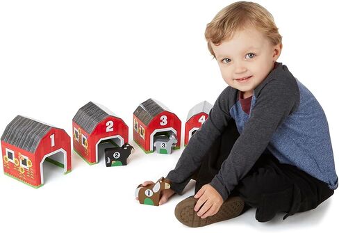 Melissa & Doug Nesting and Sorting Barns and Animals with 6 Numbered Barns and Matching Wooden Animals in Saudi Arabia