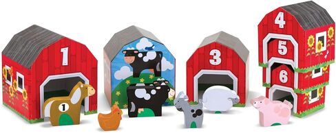 Melissa & Doug Nesting and Sorting Barns and Animals with 6 Numbered Barns and Matching Wooden Animals in Saudi Arabia