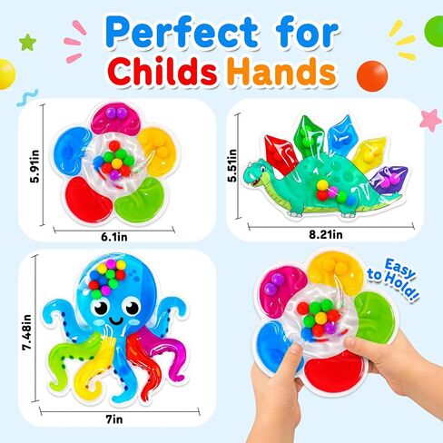 3PCS Color Sorting Sensory Squeeze Fidget Toys for Kids,Montessori Preschool Learning Fine Motor Skils Matching Travel Roadtrip Toy Birthday for Boys Girls Ages 3+ in Saudi Arabia