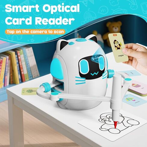 Drawing Robot for Kids with Camera Recognition, Smart Robot Drawing Machine | Interactive Educational Drawing Machine with 150 Cards & 12 Colorful Pens, Christmas Birthday Gifts for Kid Ages 3+ in Saudi Arabia