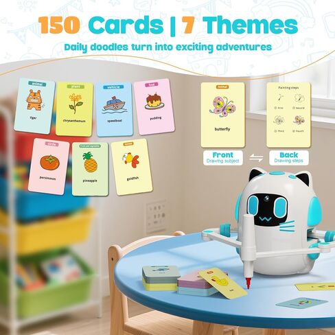 Drawing Robot for Kids with Camera Recognition, Smart Robot Drawing Machine | Interactive Educational Drawing Machine with 150 Cards & 12 Colorful Pens, Christmas Birthday Gifts for Kid Ages 3+ in Saudi Arabia