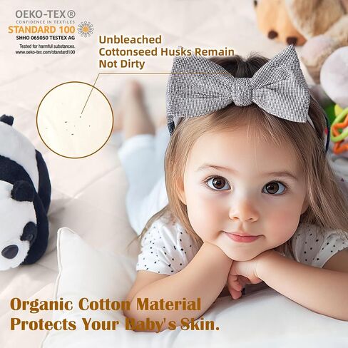 Organic Crib Mattress Protector - Top&Side 100% Waterproof Protector | Organic Mattress Protectors for bed | 5-Sided Waterproof Protection | Noiseless & Breathable | Crib Size 52x28x9 in in Kuwait