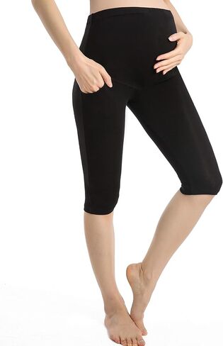 Ferrieswheel Story Maternity Shorts for Women Pregnancy Leggings Capri Over Belly Pregnant Pants in Saudi Arabia