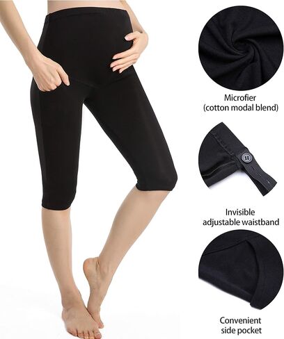 Ferrieswheel Story Maternity Shorts for Women Pregnancy Leggings Capri Over Belly Pregnant Pants in Saudi Arabia