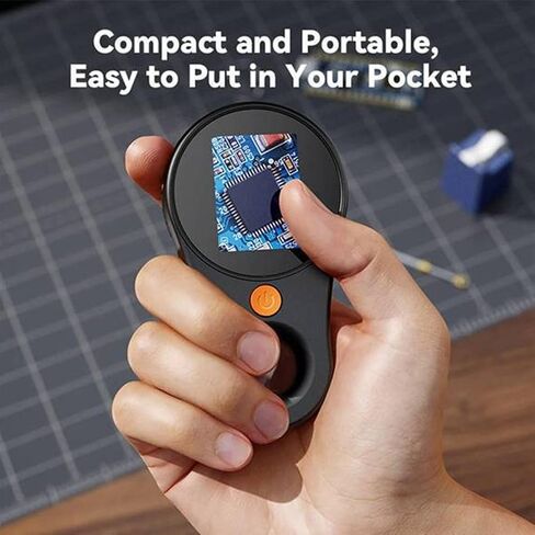 banapoy Portable Digital Microscope, 2 Inch IPS Color Screen 500X Digital Magnifying Glass, Pocket Magnifier with Rechargeable Battery and Type C Cable for Kids Exploration Observation in Kuwait