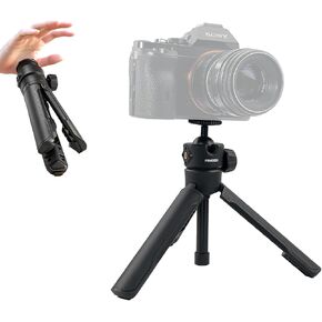 Mini Camera Tripod, One-Touch Quick Open & Fold, with 1/4" Screw Mount | Adjustable Portable Camera & Phone Stand, Compact Tripod for Action Cam, Vlog Recording, Streaming & Zoom Meetings in Saudi Arabia