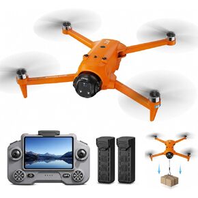 AE20 GPS Drone with 4K Camera for Adults, 5G RC Drones with 4.5" HD Screen | GPS Follow & Auto Return, Long Range Transmission, 60 Mins Flight Time, Foldable Drone with Brushless Motor, Under 249g in Saudi Arabia