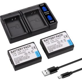 2-Pack LP-E10 Battery with Smart LCD Display Dual Channel Charger for Canon EOS Rebel T3 T5 T6 T7 T100, Kiss X50 X70 X80 X90, EOS 1100D 1200D 1300D 1500D 2000D 3000D 4000D Digital Cameras in Saudi Arabia