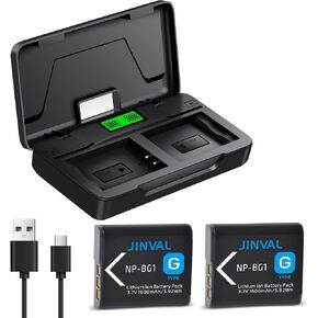 NP-BG1 NP-FG1 Battery 2 Pack and Charger Case for Sony Cybershot DSC-HX5V, DSC-HX9V, DSC-W30, DSC-W35, DSC-W50, DSC-W55, DSC-W70, DSC-W80, DSC-W290, DSC-H10, H20, H50, H55, H70, H90 in Saudi Arabia