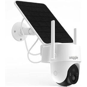 Waggle 4G LTE Cellular Security Camera Wireless Outdoor - 360° Live View, 2K Color Night Vision, PIR Motion Sensor, 2 Way Talk, Built in SIM Card - Solar Panel Included - Subscription Required in Kuwait