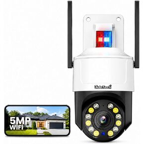 JideTech 5MP Outdoor PTZ Security Camera, 5X Optical Zoom, Dual-Band WiFi, Color Night Vision, Auto Tracking & Human Detection, IP66, NVR Compatible – for Yard, Driveway, Home Security in Saudi Arabia