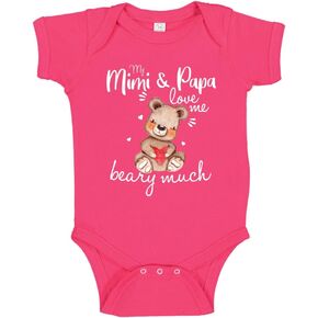 My Mimi and Papa Love Me Beary Much Baby Bodysuit One Piece Or Toddler Mimi & Papa Baby Clothes in Saudi Arabia