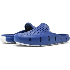 Floafers Sunset Slide - Unisex Slides - Sectional Traction - Utility Hole At Heel - Scuff-Proof Rubber Outsole Navy Peony/Bright White Men's 5, Women's 7 Medium in Kuwait