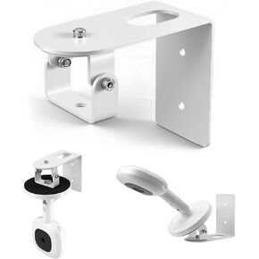 Metal Wall Mount Fits for Nanit Pro Smart Baby Monitor, 360° Rotation & Tilt Adjustable, High Wall Bracket Keeps Camera Out of Baby’s Reach, Sturdy Security Cam Accessory Easy Installation, White in Saudi Arabia