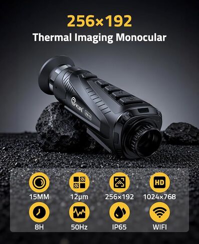 CVLIFE 256x192 Thermal Monocular - 15mm Lens, 1024x768 HD Display, 50Hz Frame Rate Night Vision Thermal Imaging - 6 Color Modes, WiFi Handheld Monocular for Hunting Camping in Saudi Arabia