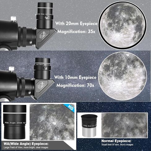 Telescope for Adults High Powered, 90mm Aperture 1000mm Refractor Telescopes for Adults Astronomy Telescopio with High Precision Adjustment, Ultra-Stable Vertisteel AZ Mount Base Tripod, Phone Adapte in Saudi Arabia