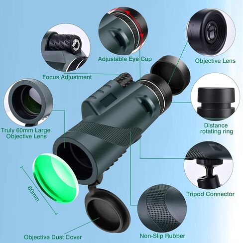 80x100 High-Power Binoculars Two-Piece Set with Phone Mount and Tripod, Featuring BAK4 Prisms and FMC-Coated Lenses Ideal for Hunting,Stargazing,Birdwatching,Wildlife Observation, Camping, and Hiking in Saudi Arabia