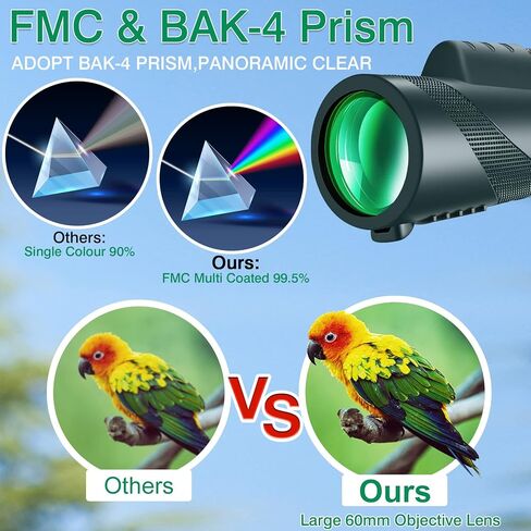 80x100 High-Power Binoculars Two-Piece Set with Phone Mount and Tripod, Featuring BAK4 Prisms and FMC-Coated Lenses Ideal for Hunting,Stargazing,Birdwatching,Wildlife Observation, Camping, and Hiking in Saudi Arabia