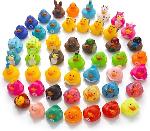 Kangaroo 100 Pcs Mini Rubber Ducks Bulk – Floating Baby Bath Toys for Kids | Classroom Rewards - Pool Party & Birthday Party Favors for Kid - Small Rubber Duck for Baskets Stuffers for Kids in Saudi Arabia