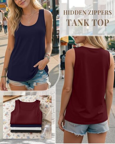 4 Pack Women's Nursing Tank Tops, 4-Color, Large | Breastfeeding Sleeveless Shirts, Hidden Zippers, Scoop Neck, Loose Maternity Tops, Postpartum Tees, Summer Pumping Outfits in Saudi Arabia