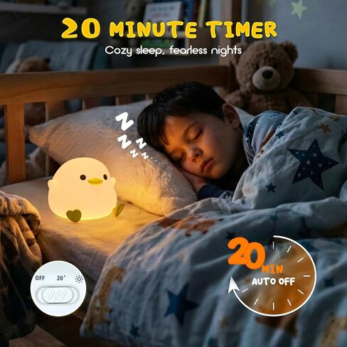 UNEEDE LED Cute Bean Duck Night Light, DoDo Duck Silicone Nursery Night Light Squishy Dimmable Rechargeable Table Bedside Lamp with Touch Sensor for Bedrooms, Living Room Unique Dorm Decor Gift Toy in Kuwait
