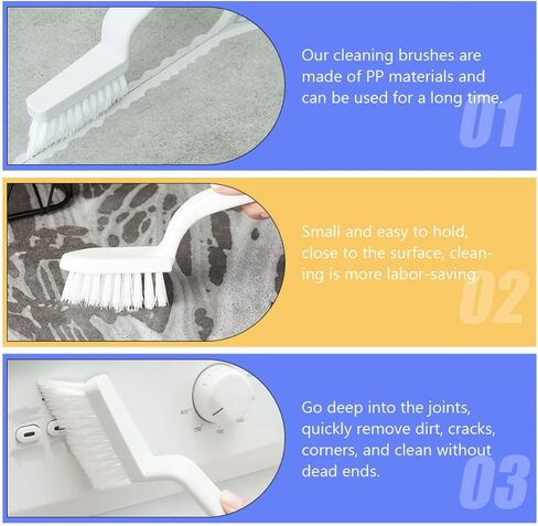 5pcs White Crevice Cleaning Brush Set for Deep Cleaning Cracks and Door Rails in Kuwait