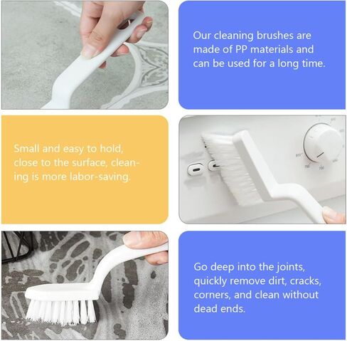 5pcs White Crevice Cleaning Brush Set for Deep Cleaning Cracks and Door Rails in Kuwait