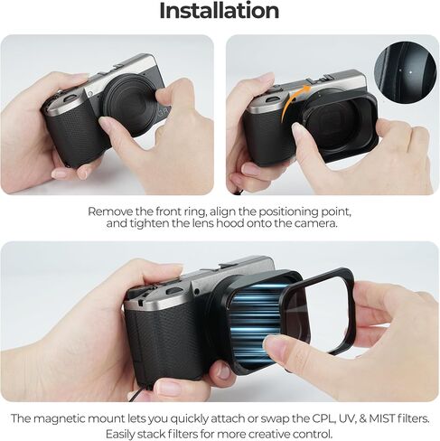Freewell Lens Hood for Ricoh GRIV – Magnetic & Stackable ND, CPL, UV, and Mist Filters Kit in Saudi Arabia