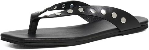 ALOHAS Women's Ola Studs Black Leather Sandals in Saudi Arabia