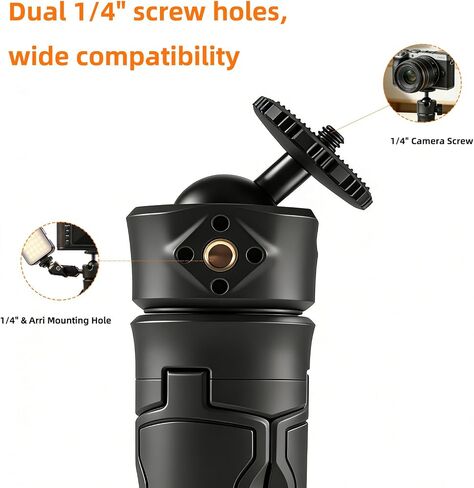Mini Camera Tripod, One-Touch Quick Open & Fold, with 1/4" Screw Mount | Adjustable Portable Camera & Phone Stand, Compact Tripod for Action Cam, Vlog Recording, Streaming & Zoom Meetings in Saudi Arabia