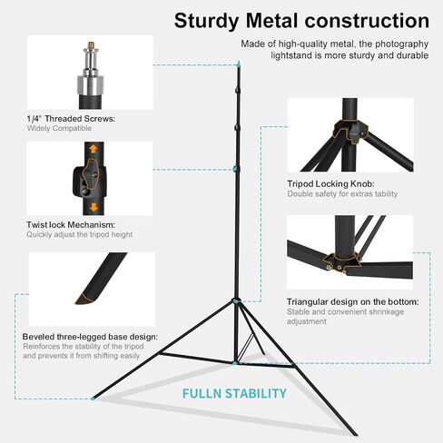 20FT Extra Tall Tripod with Rope Heavy Duty Video Camera Stand | Work with 1/4"&3/8" Screws Aluminum Spring-Assisted Telescoping Tripod for Outdoor Studio Ultra High Stand Overhead in Saudi Arabia