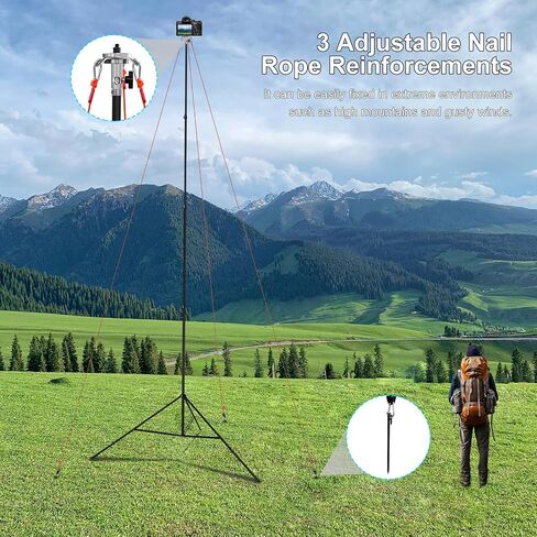 20FT Extra Tall Tripod with Rope Heavy Duty Video Camera Stand | Work with 1/4"&3/8" Screws Aluminum Spring-Assisted Telescoping Tripod for Outdoor Studio Ultra High Stand Overhead in Saudi Arabia