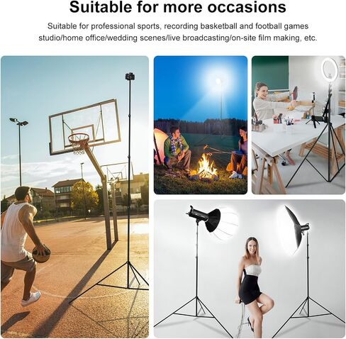 20FT Extra Tall Tripod with Rope Heavy Duty Video Camera Stand | Work with 1/4"&3/8" Screws Aluminum Spring-Assisted Telescoping Tripod for Outdoor Studio Ultra High Stand Overhead in Saudi Arabia