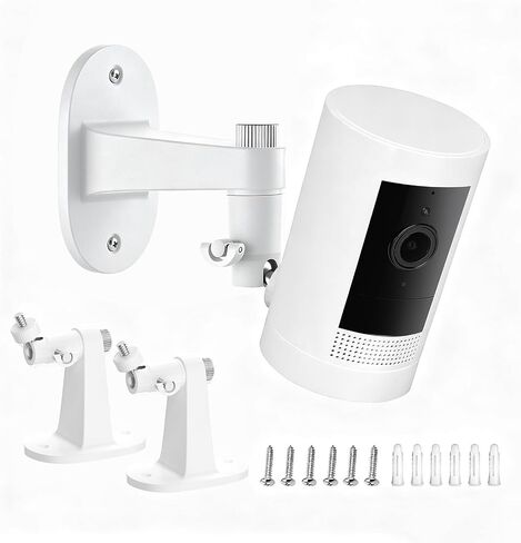 2Pack Camera Wall Mount for Ring Stick Up Cam & Ring Outdoor Cam Plus, 360°Adjustable No Drilling Ring Camera Holder for Surveillance Camera System, White in Saudi Arabia