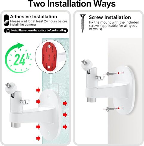 2Pack Camera Wall Mount for Ring Stick Up Cam & Ring Outdoor Cam Plus, 360°Adjustable No Drilling Ring Camera Holder for Surveillance Camera System, White in Saudi Arabia