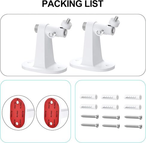 2Pack Camera Wall Mount for Ring Stick Up Cam & Ring Outdoor Cam Plus, 360°Adjustable No Drilling Ring Camera Holder for Surveillance Camera System, White in Saudi Arabia