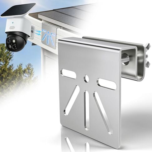 Gutter Mount for Security Camera, No Drill Stainless Steel Bracket,2 Pack | Fits most standard rain gutters with clampable edges; Eufy S340 Reolink Tapo AOSU solar PTZ; yard driveway porch coverage in Kuwait