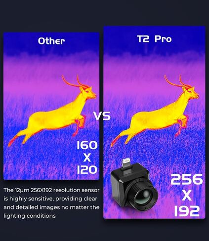 InfiRay T2 Pro Thermal Monocular for iPhone, Outdoor Night Vision Monocular, 25Hz Frame Rate, 13mm Focal Length, 13.6X10.2 FOV, Hot Spot Tracking in Saudi Arabia