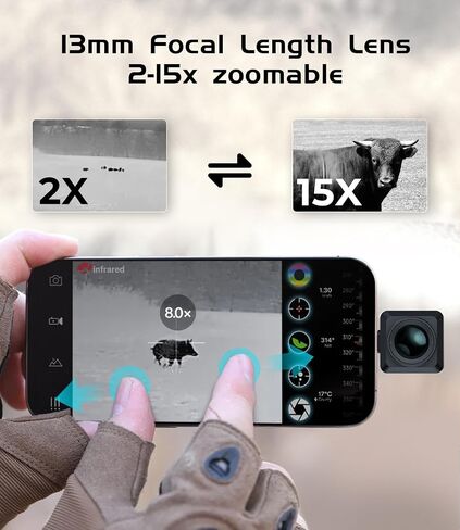 InfiRay T2 Pro Thermal Monocular for iPhone, Outdoor Night Vision Monocular, 25Hz Frame Rate, 13mm Focal Length, 13.6X10.2 FOV, Hot Spot Tracking in Saudi Arabia