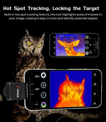 InfiRay T2 Pro Thermal Monocular for iPhone, Outdoor Night Vision Monocular, 25Hz Frame Rate, 13mm Focal Length, 13.6X10.2 FOV, Hot Spot Tracking in Saudi Arabia