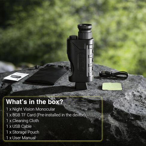 Night Vision Monocular Full HD1080P Video Long Distance Infrared Night Vision Goggles Binoculars for Hunting, Camping, Travel, Surveillance 8GB Inside in Saudi Arabia