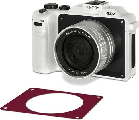 Minolta MND65 56MP Camera, Dual-Lens Selfie, 4K 60FPS Video, 18X Zoom | Capture sharp HD video with an easy-to-use touchscreen and versatile zoom for everyday recording. in Kuwait