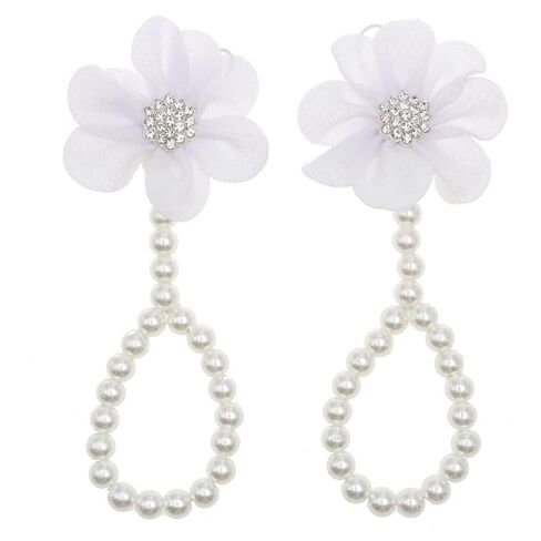 Baby Girl Foot Flower Shoes Barefoot Sandals Pearl Chiffon in Saudi Arabia